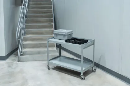 First aid kit near work platform