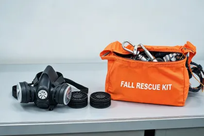 Respiratory PPE near rescue kit